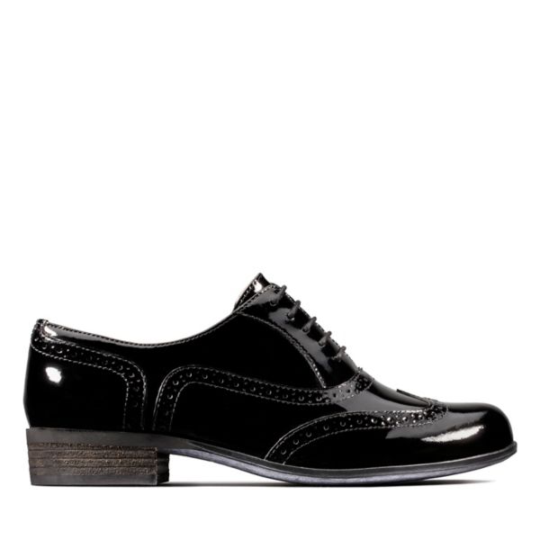 Clarks Womens Hamble Oak Flat Shoes Black | USA-3625194